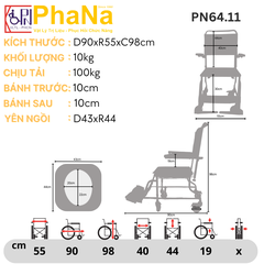 PN64.11 - Ghế vệ sinh inox có bánh xe mẫu 2