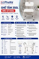 Ghế Tắm Khung Nhôm Tựa Lưng 350L - MN-GT350L