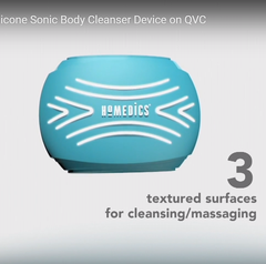 Máy rửa mặt và massage body Silicone kháng khuẩn công nghệ siêu âm HoMedics BDY-300BL