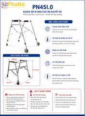 PN45I.0 - Khung tập đi inox cho trẻ em mẫu 1