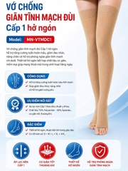 Vớ Chống Giãn Tĩnh Mạch Đùi/Gối Cấp 1 hở ngón - Hỗ Trợ Phòng Ngừa Và Cải Thiện Tình Trạng Giãn Tĩnh Mạch Chi Dưới - MN-V