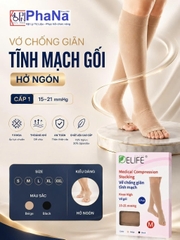 Vớ Chống Giãn Tĩnh Mạch Đùi/Gối Cấp 1 hở ngón - Hỗ Trợ Phòng Ngừa Và Cải Thiện Tình Trạng Giãn Tĩnh Mạch Chi Dưới - MN-V