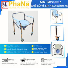 Ghế bô vệ sinh có bánh xe 667 - MN-BME667