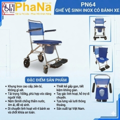 PN64 - Ghế vệ sinh Inox có bánh xe