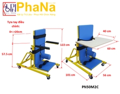 PN50M2C - Bàn tập đứng thẳng bại não M2 loại cao có ụ ngồi