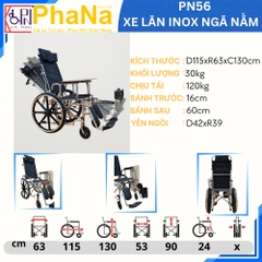 PN56 - Xe lăn inox ngã nằm