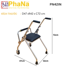 PN42IN -Khung tập đi inox có chỗ ngồi cho trẻ em
