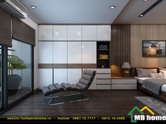 Thiết kế nội thất chung cư hiện đại 85m2 phòng ngủ 1