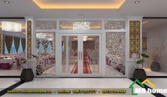 Thiết kế nội thất nhà hàng tiệc cưới sang trọng và hiện đại cửa vào hội trường lớn
