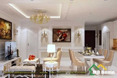 Thiết kế nội thất chung cư tân cổ điển siêu sang tại Hà Nội phòng khách