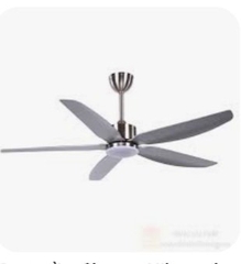 Quạt trần đèn Roman HFC56C1/NS (màu bạc 5 cánh ghi có đèn)
