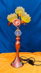 đèn thờ C3 bông lưu ly 46cm (3 bông nhựa)