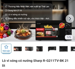 Lò vi sóng Sharp-G211TV-BK (21L) có nướng (thái lan)