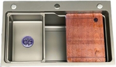 Chậu rửa bát nano sliver 1 hố 304  inox cao cấp Kaewon KWs1107