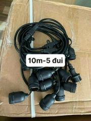 Dây đui tròn đen 10 đui/5m (ko bóng)  (h/a)(t/h)