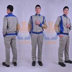 Quần áo Pangrim Hàn Quốc - Ghi tối phối xanh LS608