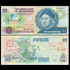 1 dollar Bahamas 1992 kỉ niệm 500 năm Colombus tìm ra châu Mỹ