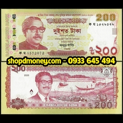 200 taka Bangladesh 2020 kỉ niệm 100 năm ngày sinh Mujibur Rahman