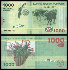 1000 francs Burundi 2015