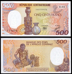 500 francs Central African Repblic 1987