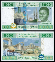 5000 francs Central African States 2002