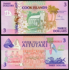 3 dollars Cook Islands 1992