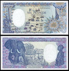 1000 francs Equatorial Guinea 1985