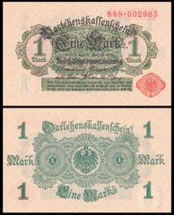 1 mark Germany 1914 mộc đỏ