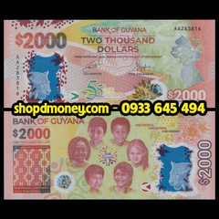 2000 dollars Guyana 2022 kỉ niệm 55 năm độc lập