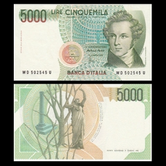5000 lire Italy 1985