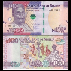 100 naira Nigeria 2014 kỉ niệm 100 năm tồn tại