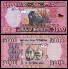 5000 francs Rwanda 2014