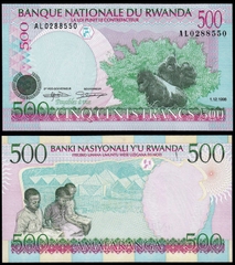 500 francs Rwanda 1998