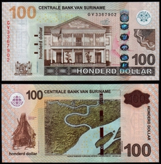100 dollars Suriname 2016