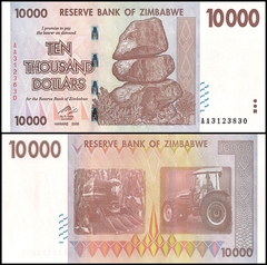 10000 dollars Zimbabwe 2008