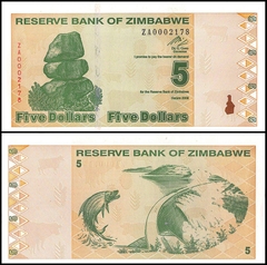 5 dollars Zimbabwe 2009