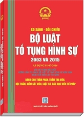 Sách So Sánh, Đối Chiếu Bộ Luật Tố Tụng Hình Sự 2003 Và 2015 