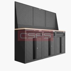 Tủ dụng cụ 183cm - 3 tủ màu đen/đỏ - 03 hộc kéo CSPS VNDTC61003BB1-3