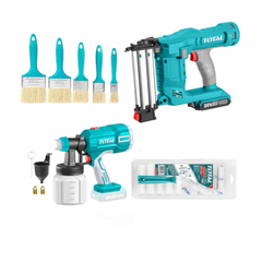 Bộ combo súng bắn đinh TCBNLI2016 máy phun sơn TCSGLI20406 dùng pin 20V TOSLI23054 TOTAL