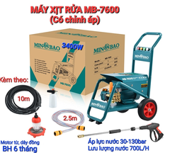 Máy xịt rửa xe áp lực cao có chỉnh áp MINBAO MB-7600