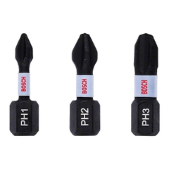 Bộ 3 đầu vặn vít Impact Control 25mm (PH1, PH2, PH3) Bosch 2608522470