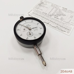 Đồng hồ so cơ khí 0-10mm/0.01mm Lưng phẳng Mitutoyo 2046AB