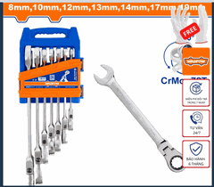 Bộ 7 Cờ Lê Miệng Vòng Xoay 180 Độ WSP5207 WADFOW