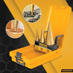 Bộ 3 Mũi Khoan Chóp Nón AKSDS0301 INGCO