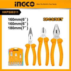 Bộ 3 Kềm Răng,Cắt Và Mũi Nhọn HKPS08311 INGCO