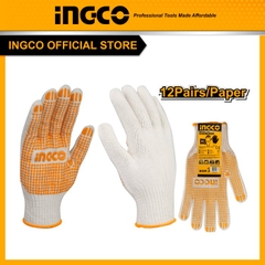 Găng Tay Dệt Kim & Có Đốm Chấm Nhựa Pvc HGVK05 INGCO