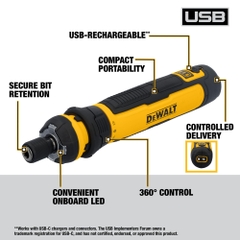 Máy vặn vít dùng pin DEWALT USB Cordless Screwdriver Kit DWHT66719