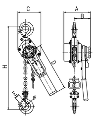 Tời (Palăng xích) bằng tay 1.5m SATA 97875 - HEAVY DUTY LEVER BLOCK 3 TONNE 1.5 METER