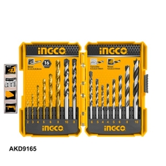 Bộ 16 Mũi Khoan Kim Loại, Bê Tông Và Gỗ AKD9165 INGCO