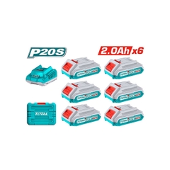 Bộ 6 pin TFBLI20011 và 1 sạc TFCLI2001 dùng pin Lithium-Ion 20V TFBCLI20611 TOTAL
